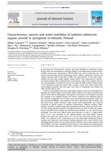 Characteristics, sources and water-solubility of ambient submicron