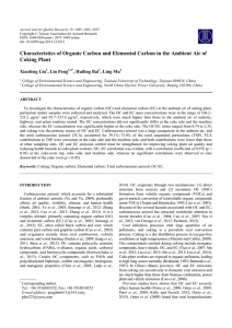 Characteristics of Organic Carbon and Elemental Carbon in the