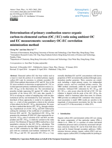 Determination of primary combustion source organic carbon