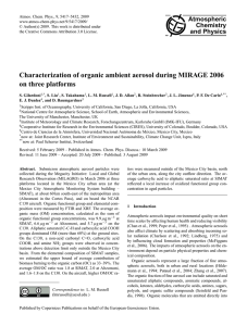 Characterization of organic ambient aerosol during MIRAGE 2006