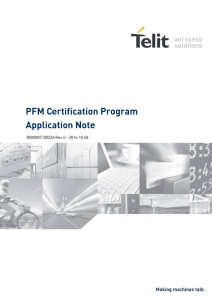PFM Certification Program Application Note
