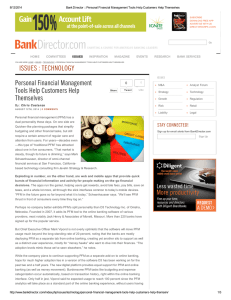 Personal Financial Management Tools Help