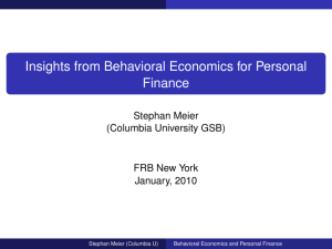 Insights from Behavioral Economics for Personal Finance