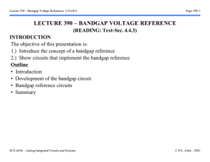 LECTURE 390 – BANDGAP VOLTAGE REFERENCE (READING