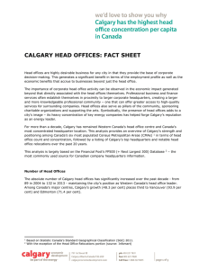 head offices fact sheet - Calgary Economic Development