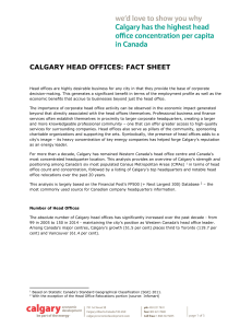 2015 Calgary Head Office Report