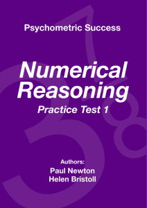 Numerical Reasoning Practice Test 1