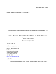 Distribution of the Product 1 Running head: DISTRIBUTION OF THE