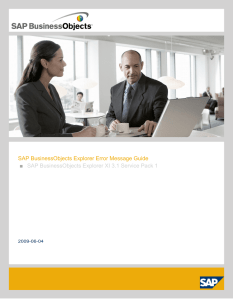 SAP BusinessObjects Explorer Error Message