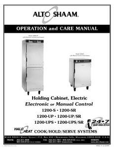 1200 Series - Food Holding Cabinet