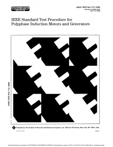 IEEE standard test procedure for polyphase induction motors and