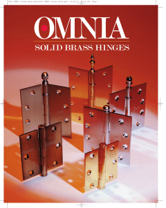 OMNIA hinge - OMNIA Industries, Inc.