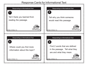 Response Cards for Informational Text