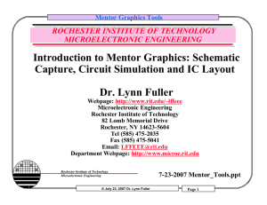 Introduction to Mentor Graphics: Schematic Capture, Circuit