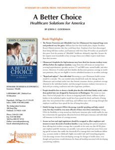 A Better Choice: Healthcare Solutions for America