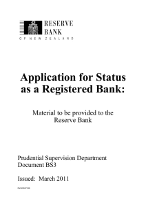 Application for Status as a registered bank