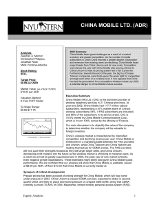 china mobile ltd. (adr) - NYU Stern School of Business