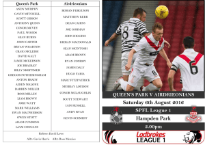 Saturday 6th August 2016 SPFL League 1 Hampden Park 3.00pm