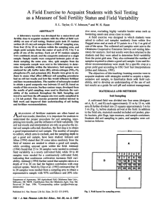 Field Exercise to Acquaint Students With Soil Testing As a Measure