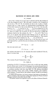 MATRICES OF ZEROS AND ONES - American Mathematical Society