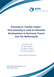 Planning as `market maker`: How planning is used to stimulate