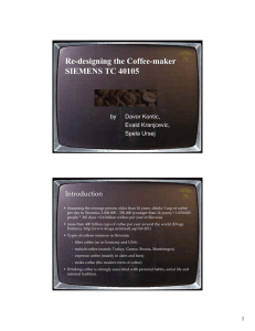 Re-designing the Coffee-maker SIEMENS TC 40105