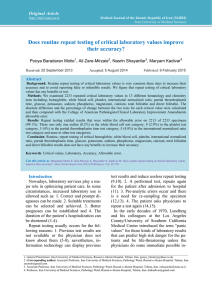 Does routine repeat testing of critical laboratory values improve their