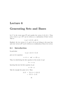 Lecture 6 Generating Sets and Bases