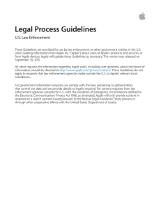 Legal Process Guidelines