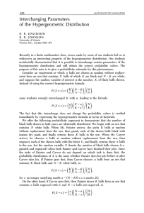 interchanging Parameters of the Hypergeometric Distribution