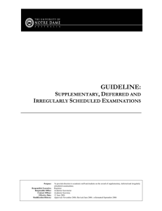 Guideline: Supplementary, Deferred and Irregularly Scheduled