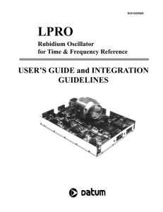 LPRO-101 Rubidium Oscillator Data in PDF Format - Ham