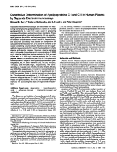 QuantitativeDeterminationof ApolipoproteinsC-I andC
