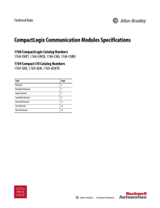 CompactLogix Communication Modules Specifications Technical Data
