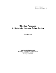 U.S. Coal Reserves: An Update by Heat and Sulfur Content