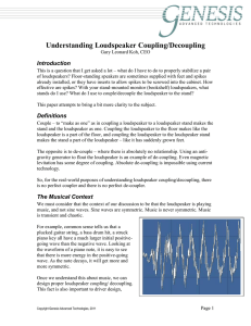 Understanding Loudspeaker Coupling/Decoupling