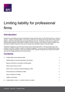 Limiting liability for professional firms
