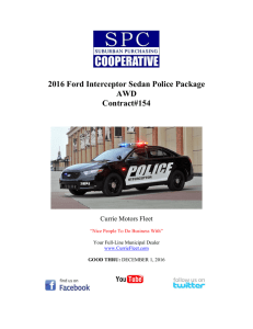 2016 Ford Interceptor Sedan Police Package AWD Contract#154