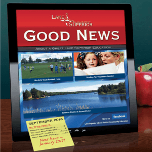 Next Issue – January 2017! - Lake Superior School District #381