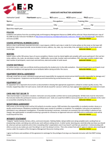 Associate Instructor Agreement - Emergency Management Resources