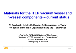 Materials for the ITER vacuum vessel and in