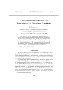 The Numerical Solution of the Imaginary