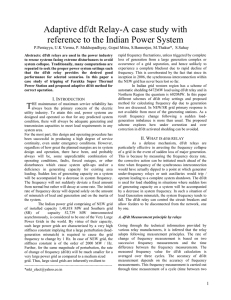 Adaptive df/dt Relay-A case study with reference to the