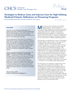 reduce costs - Center for Health Care Strategies