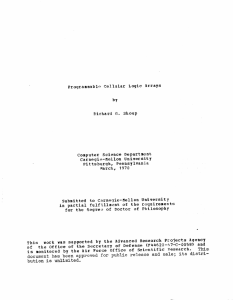 Programmable Cellular Logic Arrays by Richard G. Shoup Computer