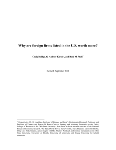 Why are foreign firms listed in the US worth more?