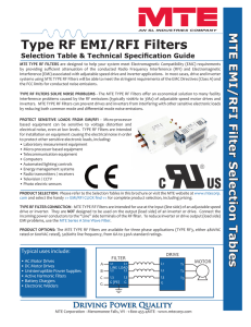 Type RF EMI/RFI Filters