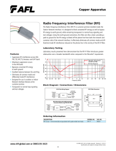 Radio Frequency Interference Filter (RFI)