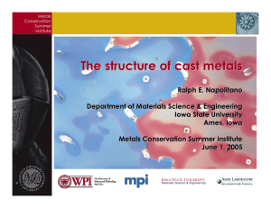 The structure of cast metals