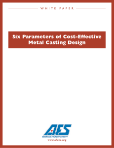 Six Parameters of Cost-Effective Metal Casting Design